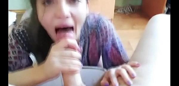 Pretty Teen Gives Great Blowjob Then Rides Cock Like Crazy